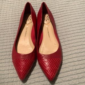 Isaac Mizrahi red leather flats.